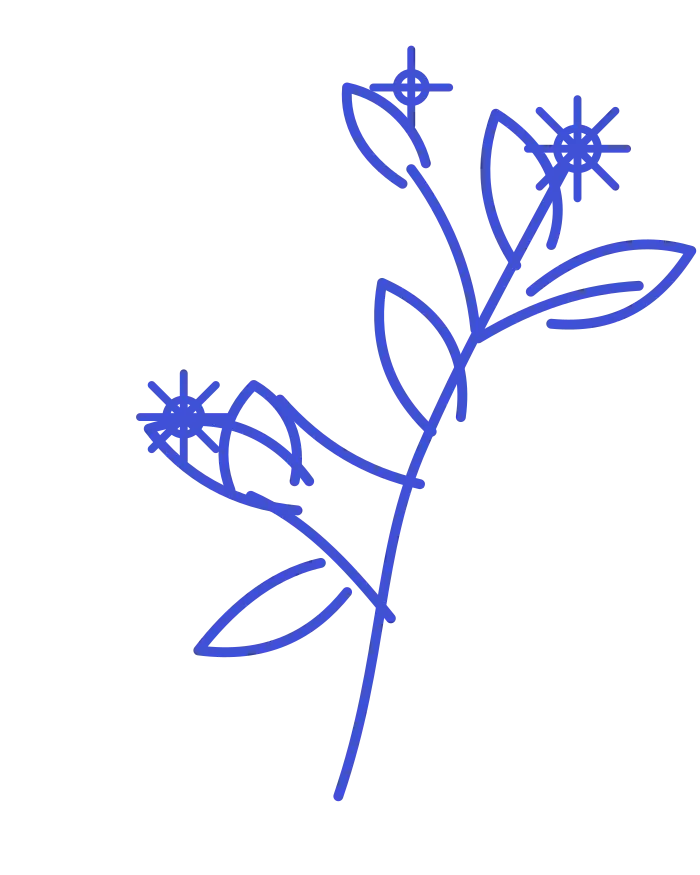 Contoh visual Blue Love Notes: bunga ranting