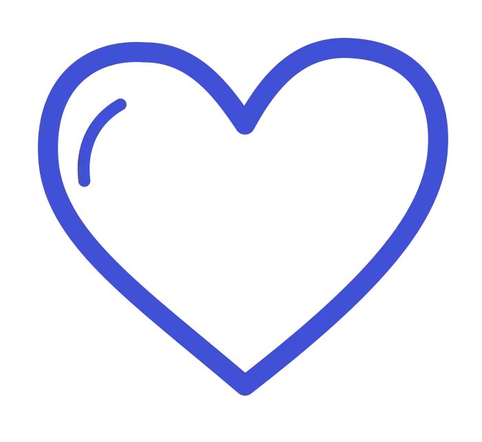 Contoh visual Blue Love Notes: hati doodle