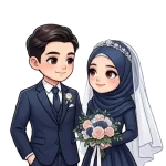 Kartun-Pasangan-Pengantin-Muslimah-dan-Muslim-6